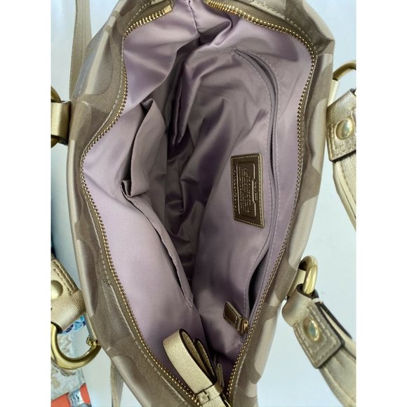 Coach Tan and Brown Signature Shoulder Bag - Picture 8 of 11